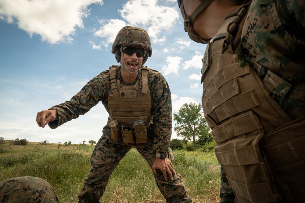 U.S. Marines, Romanian, Moldovan forces conduct M240B machine gun range in Romania