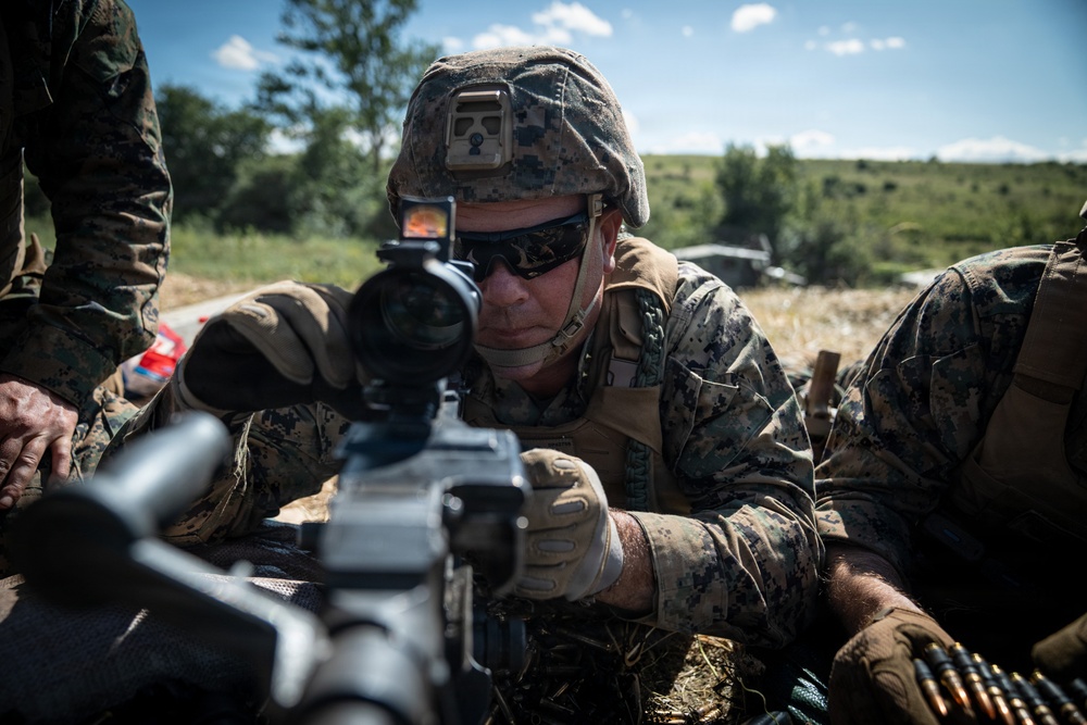 U.S. Marines, Romanian, Moldovan forces conduct M240B machine gun range in Romania