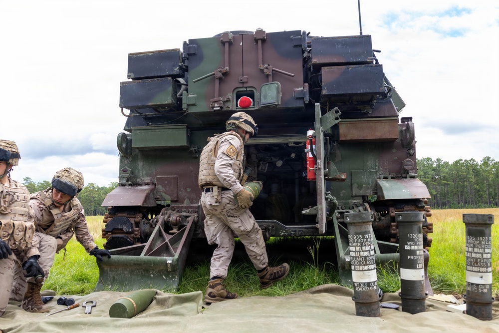 Fleet Exercise 250 | U.S. Marines with 10th Marine Regiment and Spanish marines conduct an artillery range