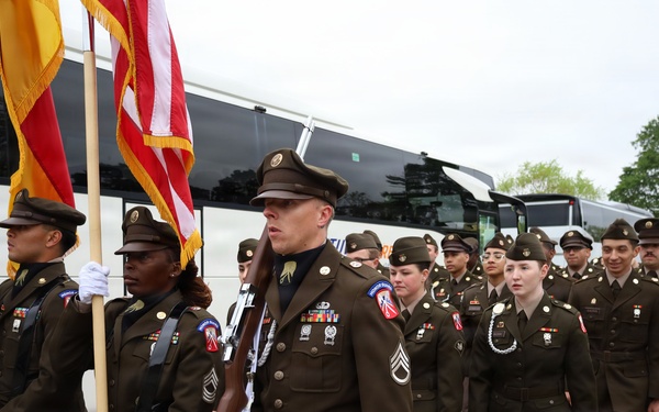16th Sustainment Brigade Marches in Netherlands Liberation Day Parade