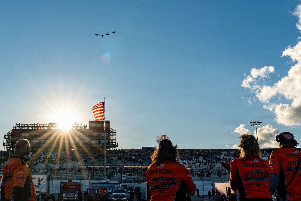 114th Fighter Wing performs flyover at Huset's Speedway