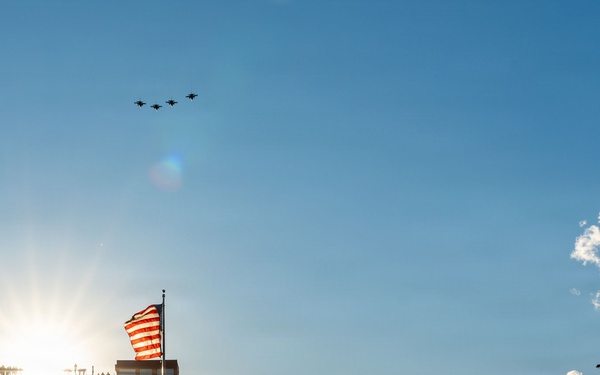 114th Fighter Wing performs flyover at Huset's Speedway