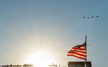 114th Fighter Wing performs flyover at Huset's Speedway