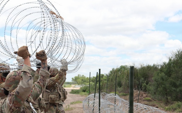 U.S. Army Soldiers with the 350th Engineer Company, 130th Maneuver Enhancement Brigade, assigned to Joint Task Force-Southern Border