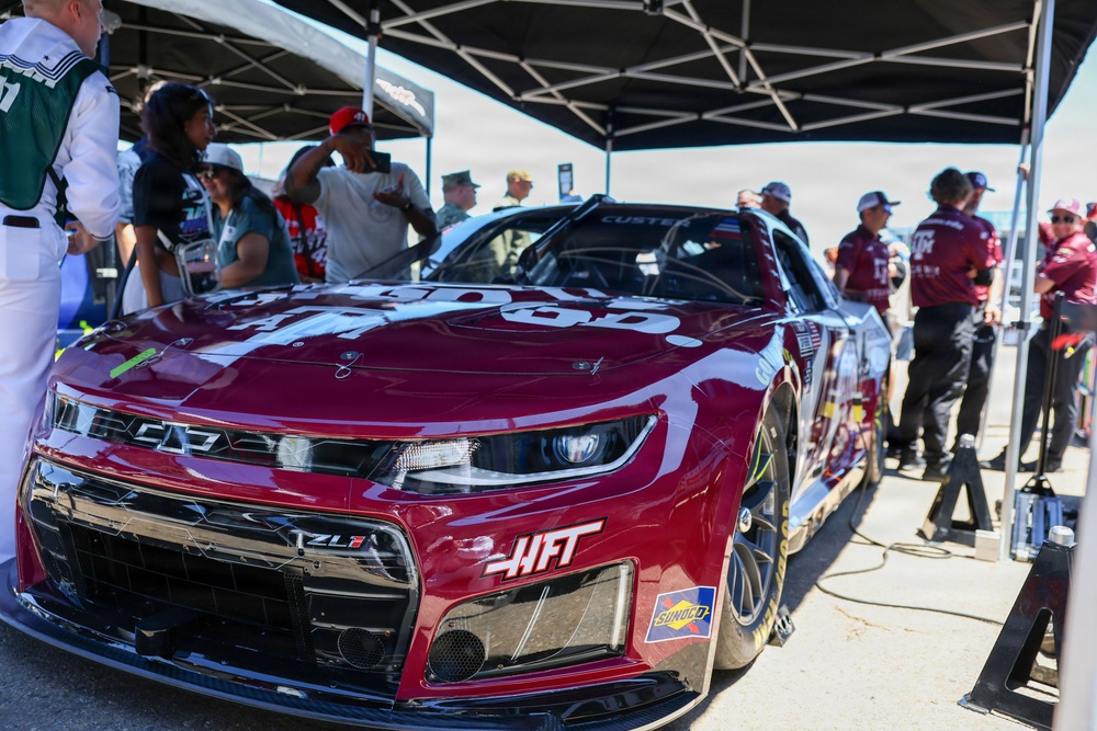 Helicopter Strike Fighter Squadron 4 tours NASCAR's Haas Factory Team Hauler Garage