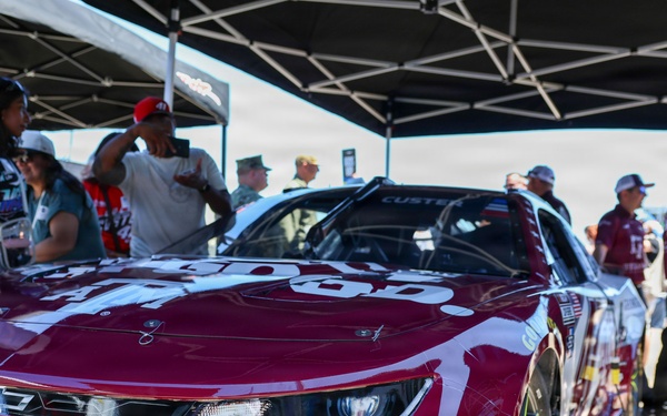 Helicopter Strike Fighter Squadron 4 tours NASCAR's Haas Factory Team Hauler Garage