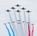 Blue Angels fly in formation with Patrouille Acrobatique de France
