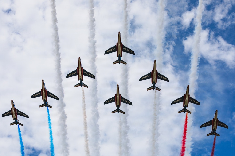 Patrouille Acrobatique de France rehearse ahead of Naval Air Station Patuxent River Air Show