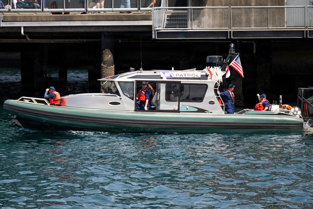 Coast Guard enhances safety and security during the United States vs. Australia World Cup match.