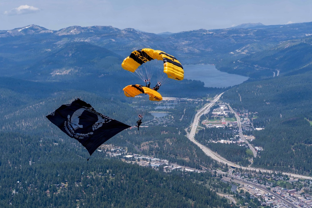 The U.S. Army Parachute Team jumps for Truckee Tahoe Airshow