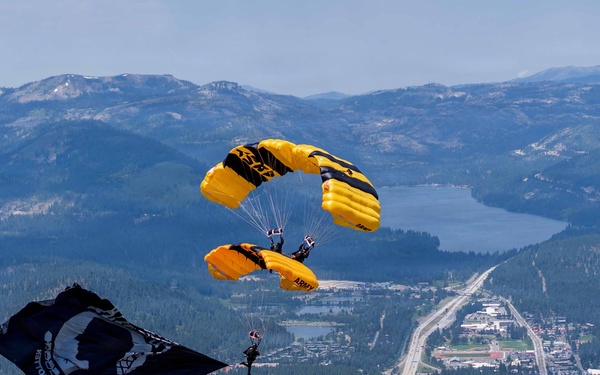 The U.S. Army Parachute Team jumps for Truckee Tahoe Airshow