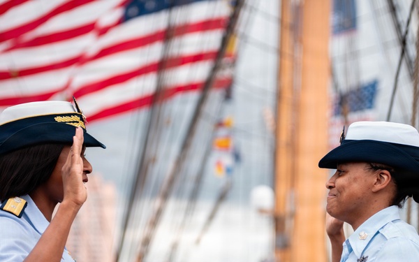 Petty Officer 1st Class Jessica Fontenette Reenlists Aboard CGC Eagle