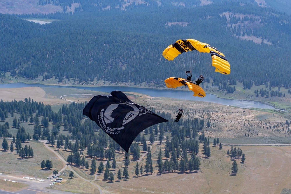 The U.S. Army Parachute Team jumps for Truckee Tahoe Airshow