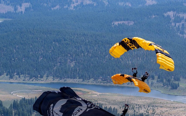 The U.S. Army Parachute Team jumps for Truckee Tahoe Airshow
