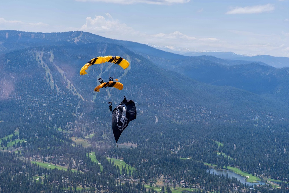 The U.S. Army Parachute Team jumps for Truckee Tahoe Airshow