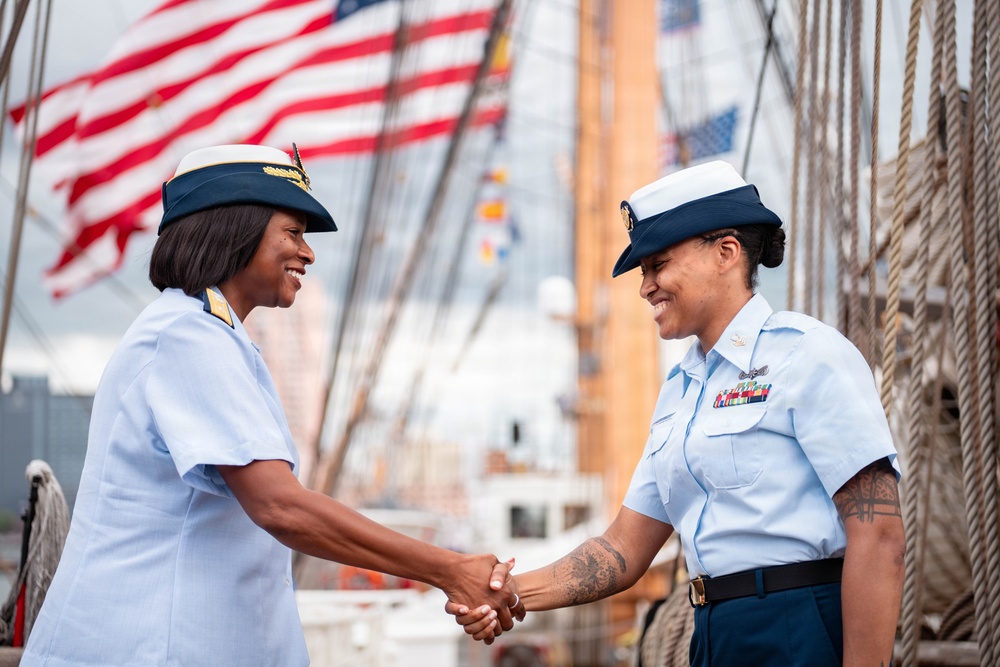Petty Officer 1st Class Jessica Fontenette Reenlists Aboard CGC Eagle