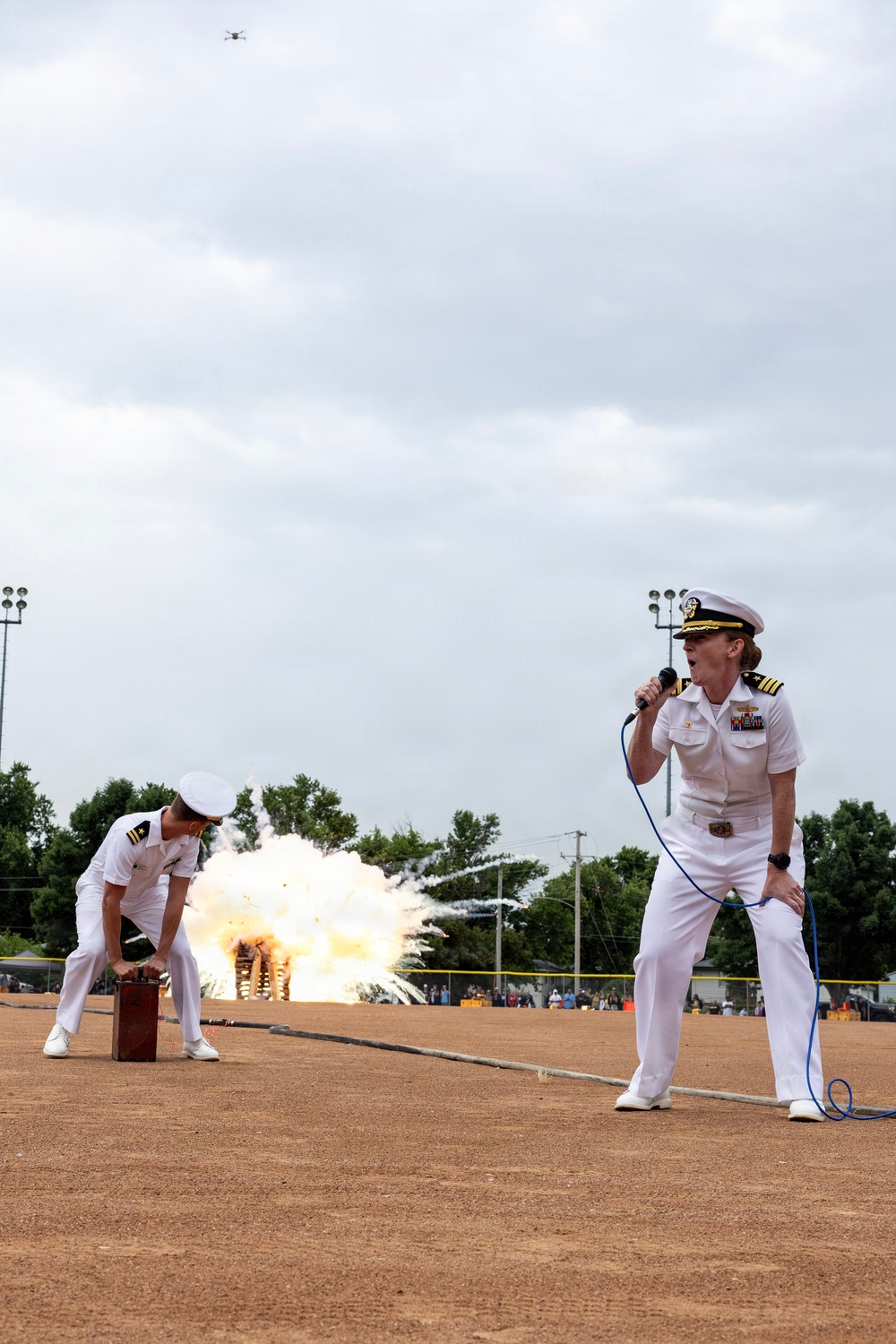 Sailors Visit Omaha Slumpbuster, Kick Off Bonfire During Omaha Navy Week