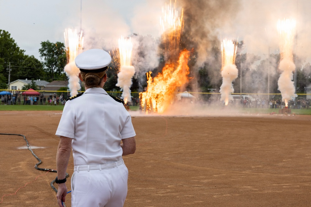Sailors Visit Omaha Slumpbuster, Kick Off Bonfire During Omaha Navy Week