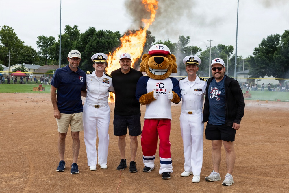 Sailors Visit Omaha Slumpbuster, Kick Off Bonfire During Omaha Navy Week