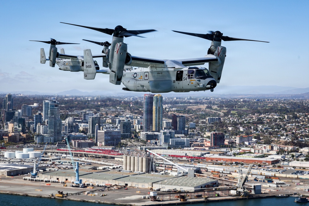 CMV-22B Osprey conduct flyover of NASCAR San Diego Weekend