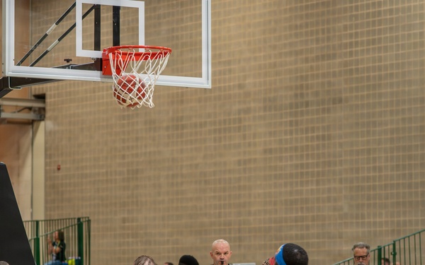 Air Force Warrior Games athletes compete in basketball