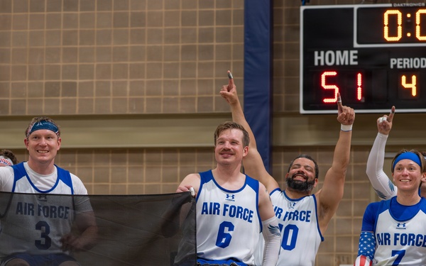 Air Force Warrior Games athletes compete in basketball
