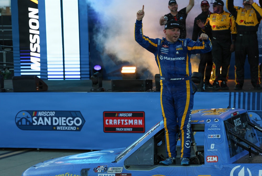 NASCAR driver celebrates historic win on Naval Base Coronado