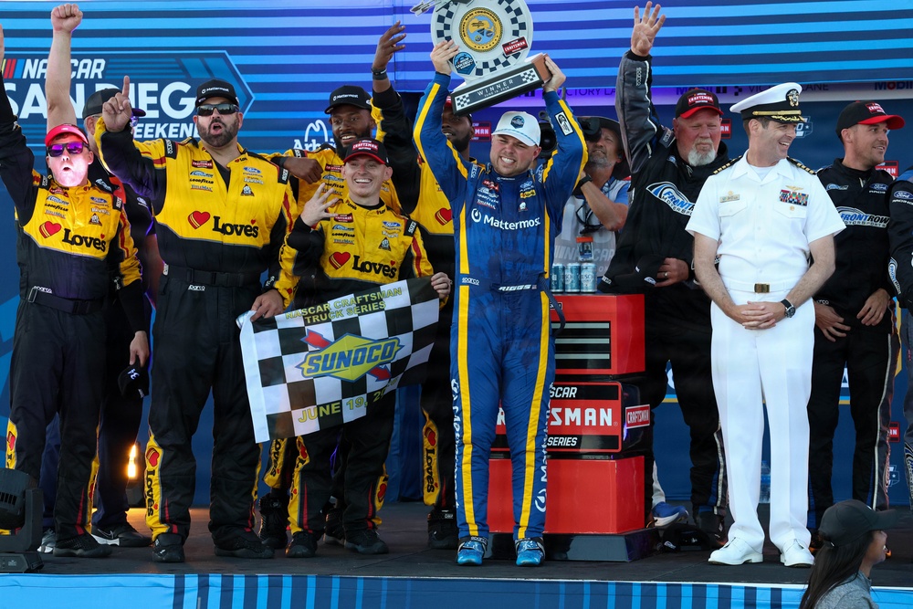 NASCAR driver celebrates historic win on Naval Base Coronado