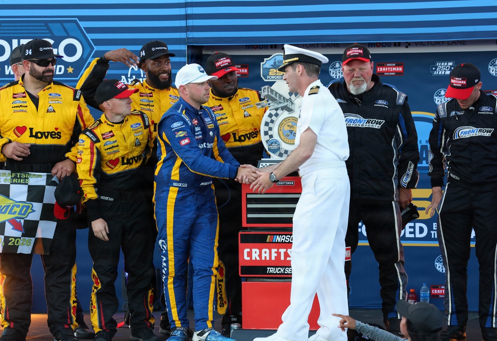 NASCAR driver celebrates historic win on Naval Base Coronado