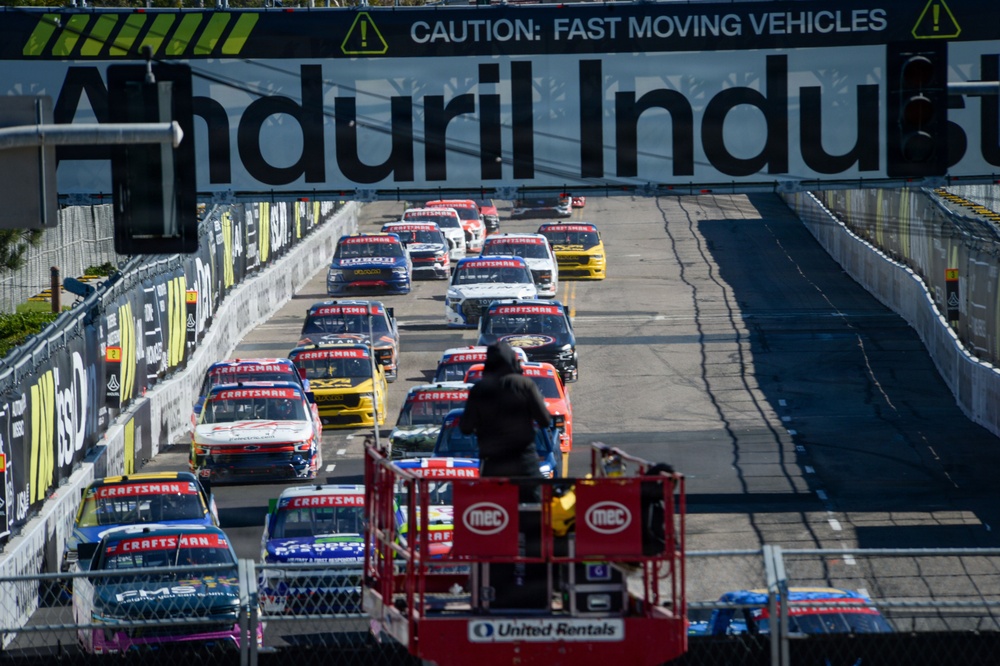 Drivers compete in NASCAR Craftsman Truck Series Race