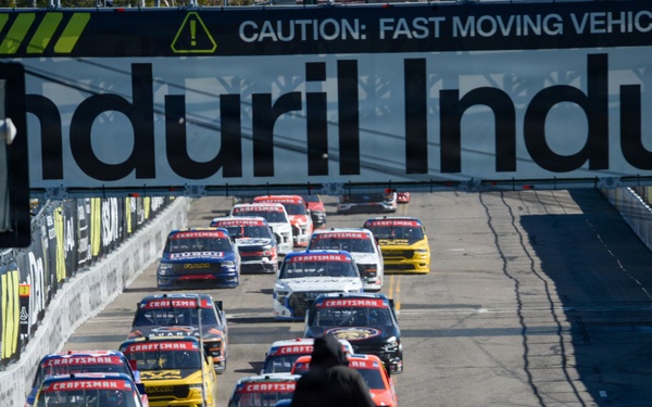 Drivers compete in NASCAR Craftsman Truck Series Race