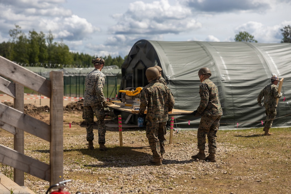 U.S. Marines and Sailors build lodging facilities in Baltic Region