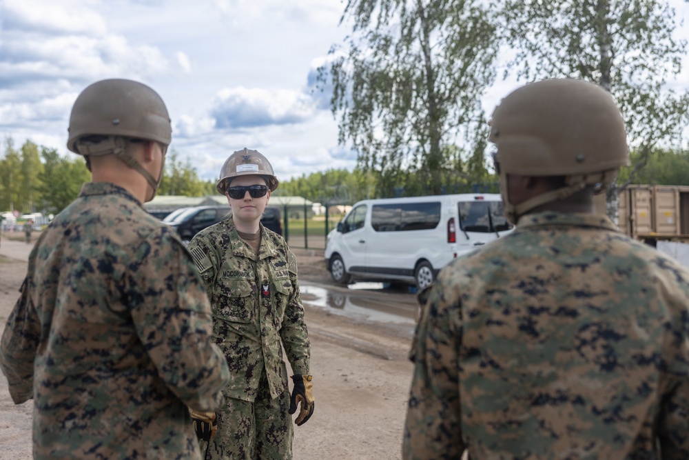 U.S. Marines and Sailors build lodging facilities in Baltic Region