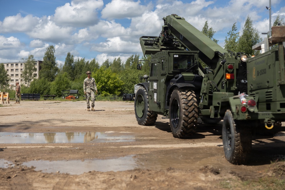 U.S. Marines and Sailors build lodging facilities in Baltic Region