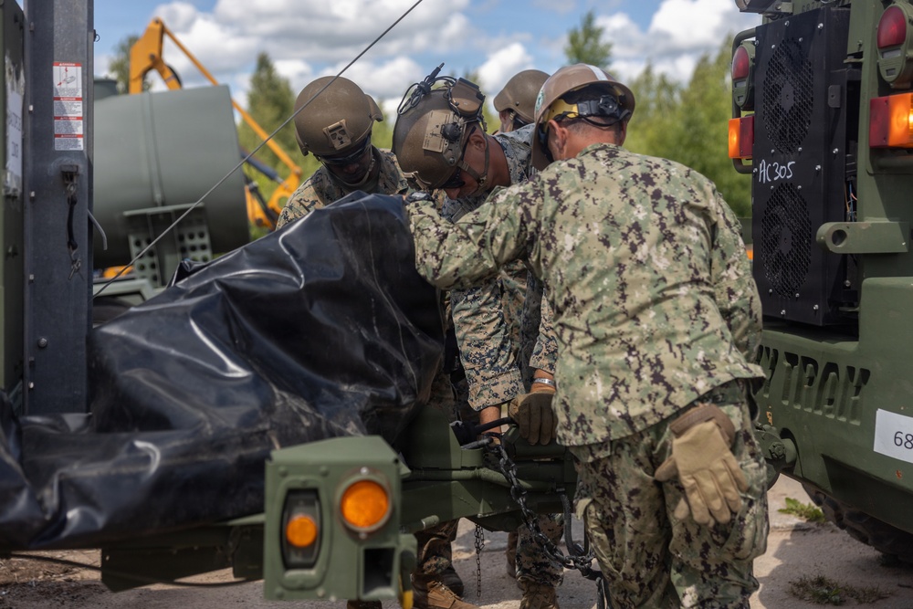 U.S. Marines and Sailors build lodging facilities in Baltic Region