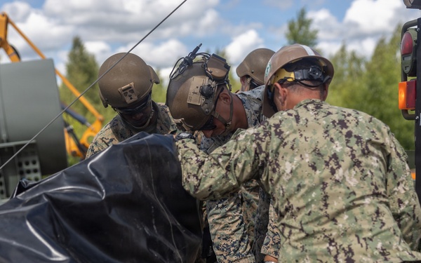 U.S. Marines and Sailors build lodging facilities in Baltic Region