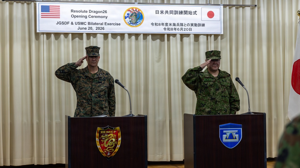 U.S. Marines and Japan Self-Defense Force conduct opening ceremony for Resolute Dragon 26
