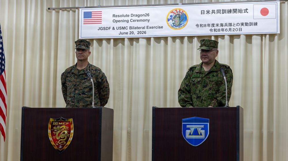 U.S. Marines and Japan Self-Defense Force conduct opening ceremony for Resolute Dragon 26