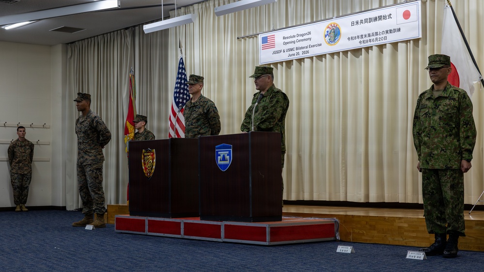 U.S. Marines and Japan Self-Defense Force conduct opening ceremony for Resolute Dragon 26