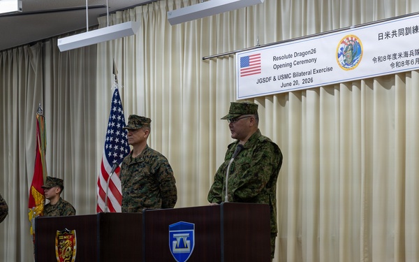 U.S. Marines and Japan Self-Defense Force conduct opening ceremony for Resolute Dragon 26