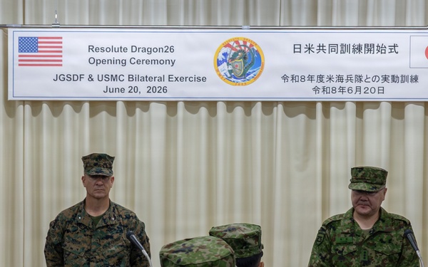 U.S. Marines and Japan Self-Defense Force conduct opening ceremony for Resolute Dragon 26