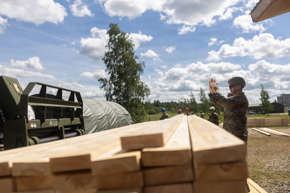 U.S. Marines and Sailors build lodging facilities in Baltic Region
