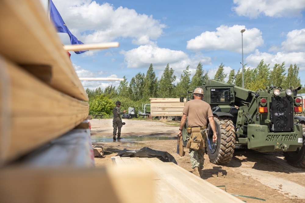 U.S. Marines and Sailors build lodging facilities in Baltic Region