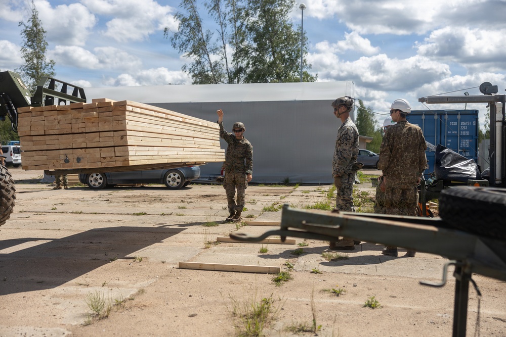 U.S. Marines and Sailors build lodging facilities in Baltic Region