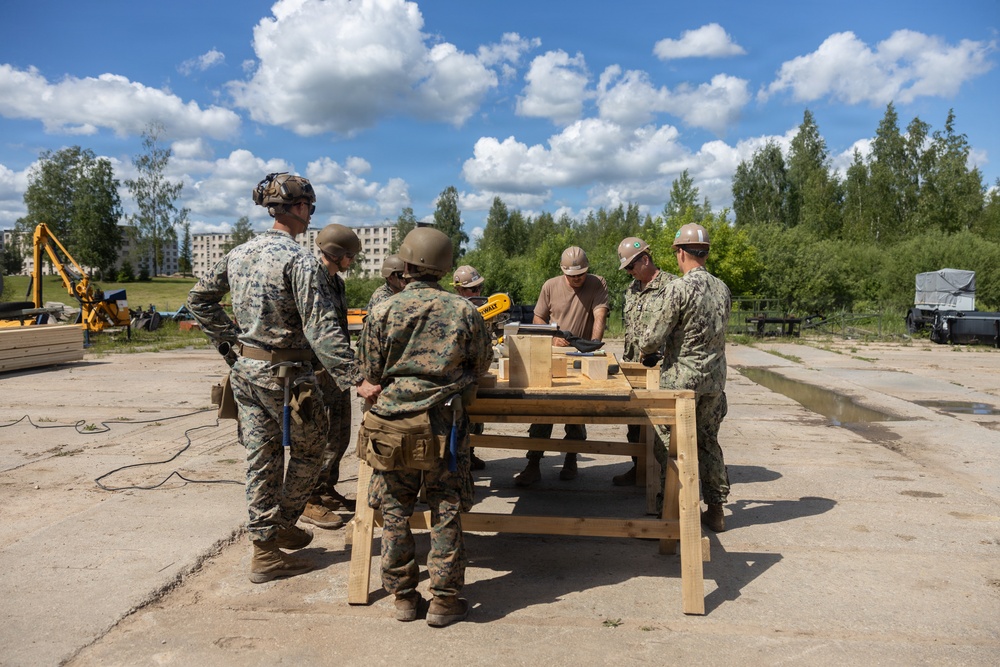 U.S. Marines and Sailors build lodging facilities in Baltic Region