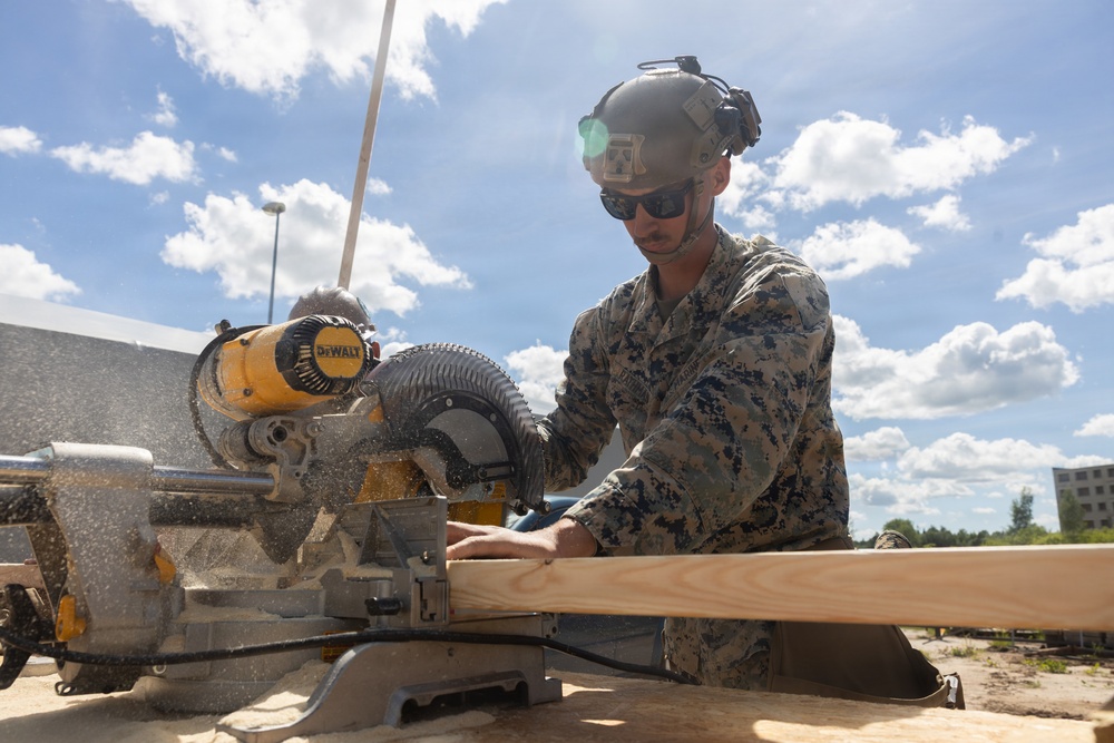 U.S. Marines and Sailors build lodging facilities in Baltic Region