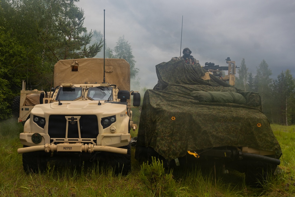 U.S. Marines conduct contaminant response training in the Baltic Region