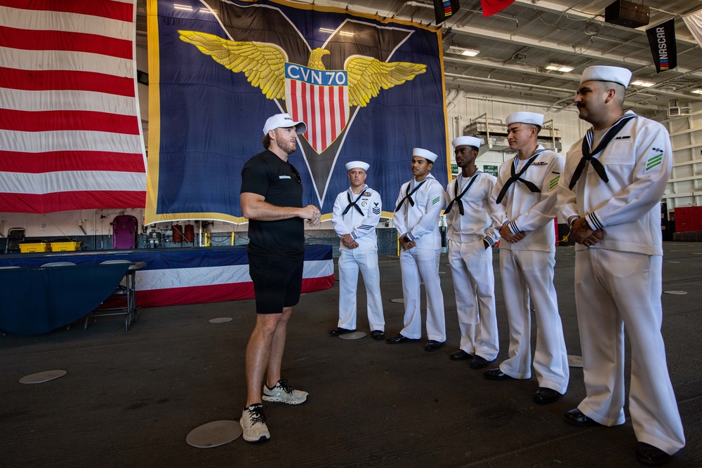 USS Carl Vinson (CVN 70) hosts NASCAR driver Ty Dillon