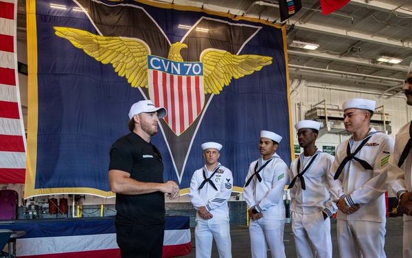 USS Carl Vinson (CVN 70) hosts NASCAR driver Ty Dillon