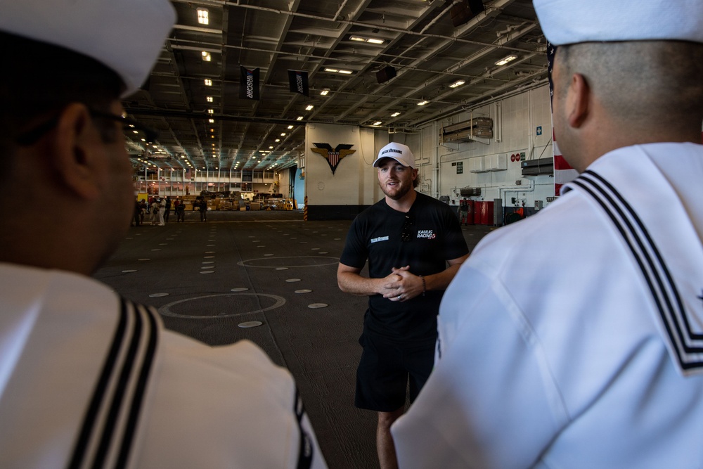 USS Carl Vinson (CVN 70) hosts NASCAR driver Ty Dillon